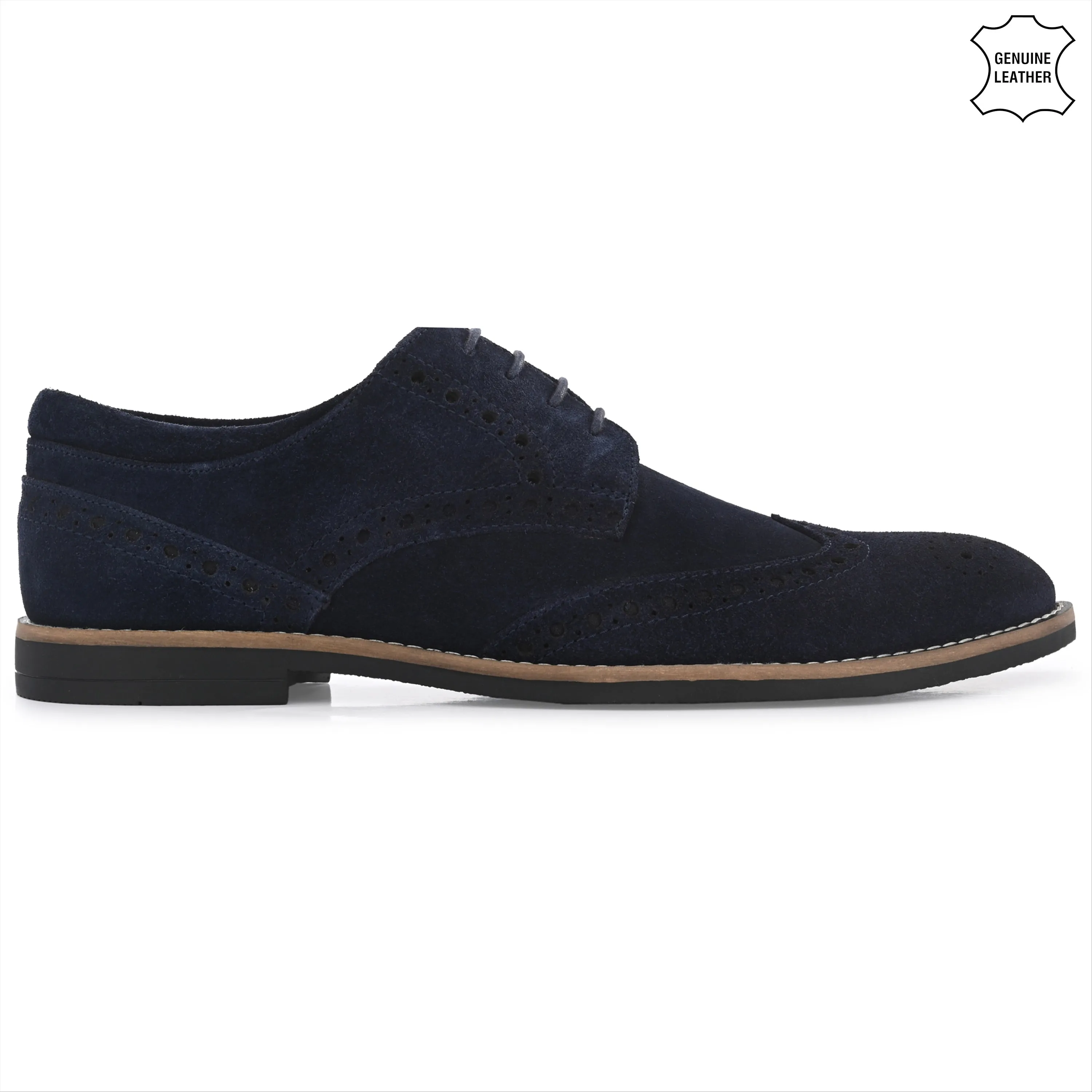Mighty Suede Leather Brogue Derby Lace Ups