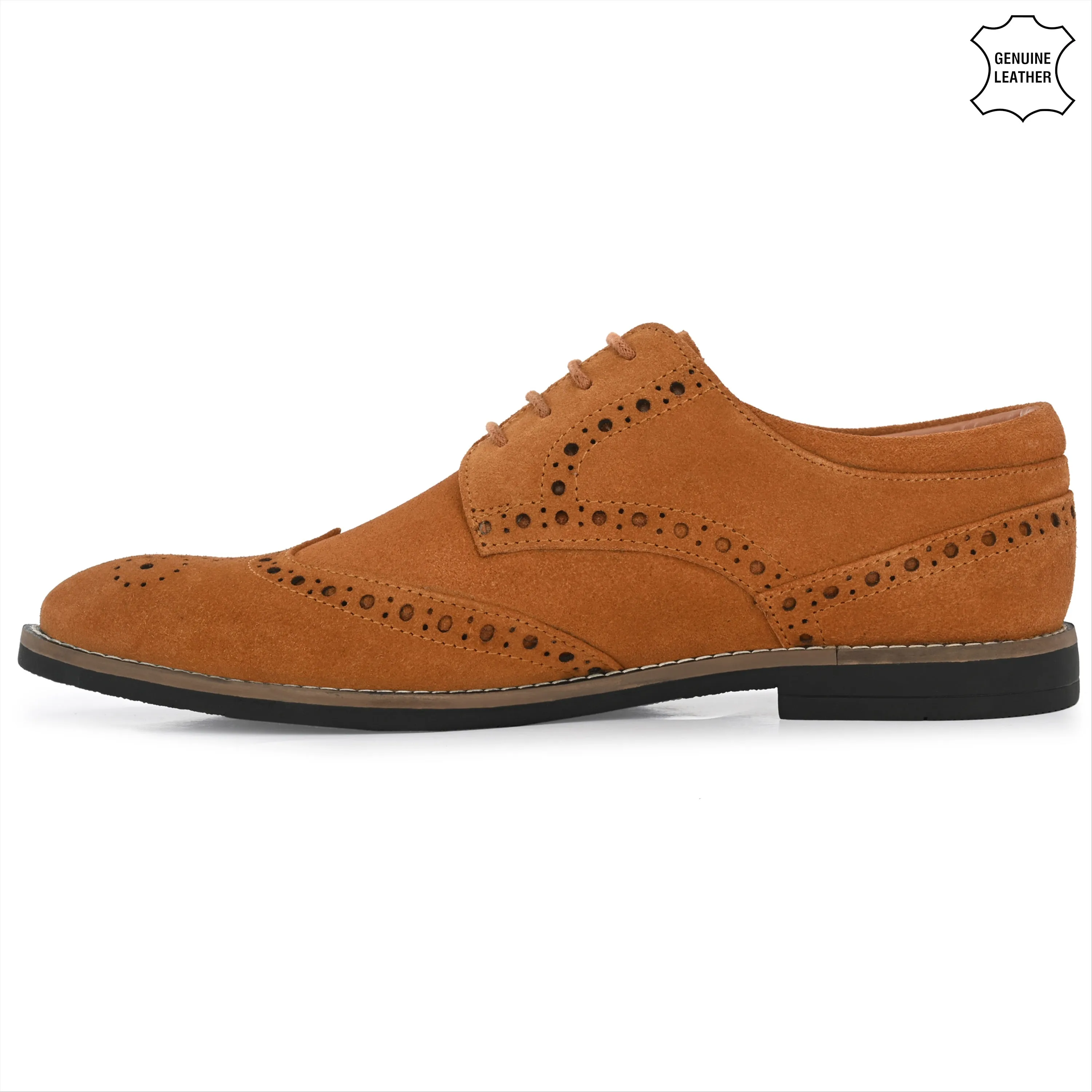 Mighty Suede Leather Brogue Derby Lace Ups