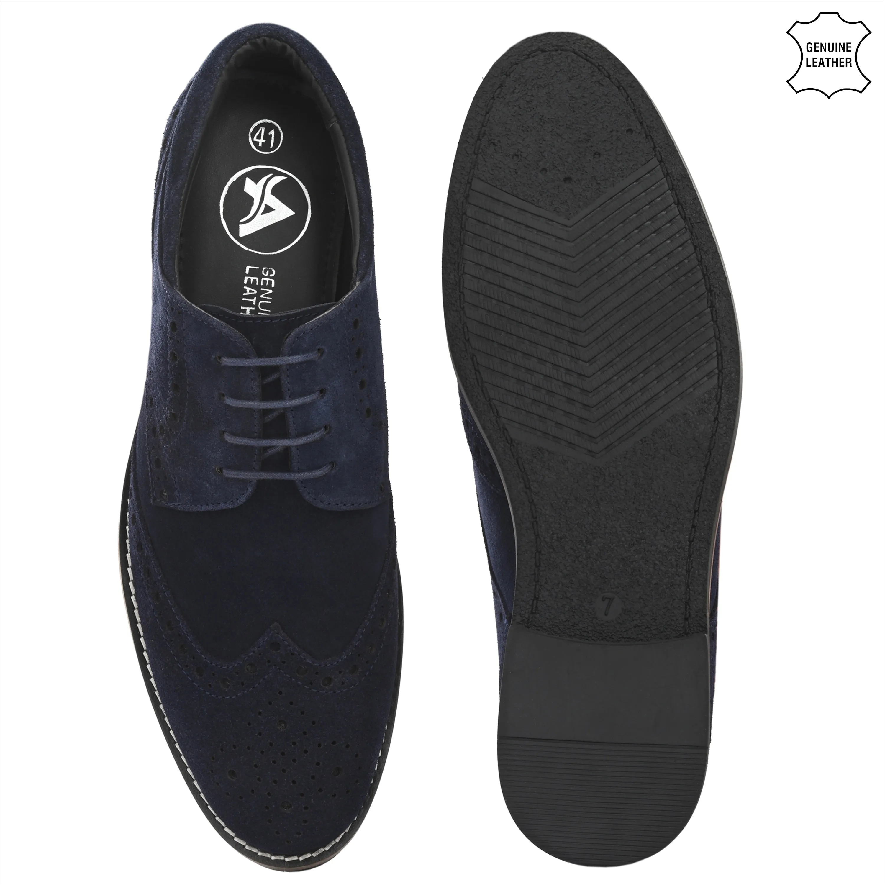Mighty Suede Leather Brogue Derby Lace Ups