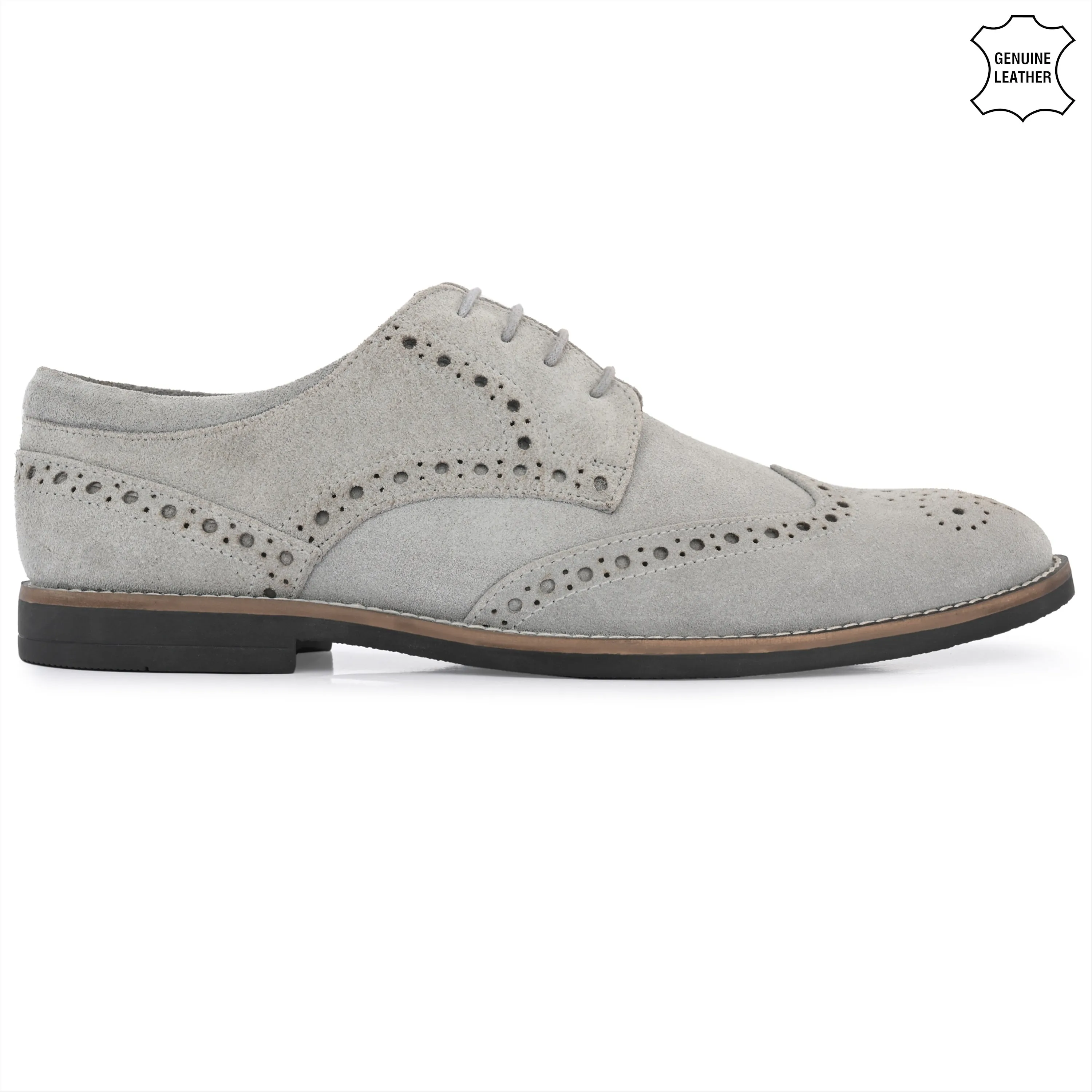 Mighty Suede Leather Brogue Derby Lace Ups