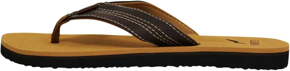 Norty Mens Flip Flop Sandal Camel Brown   11129