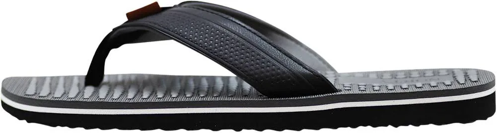 Norty Mens Flip Flop Sandal Grey Black   11120