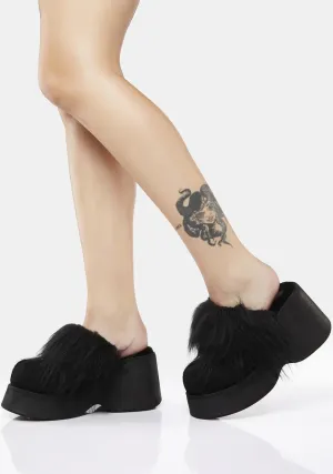 Out Of Focus Faux Fur Clogs
