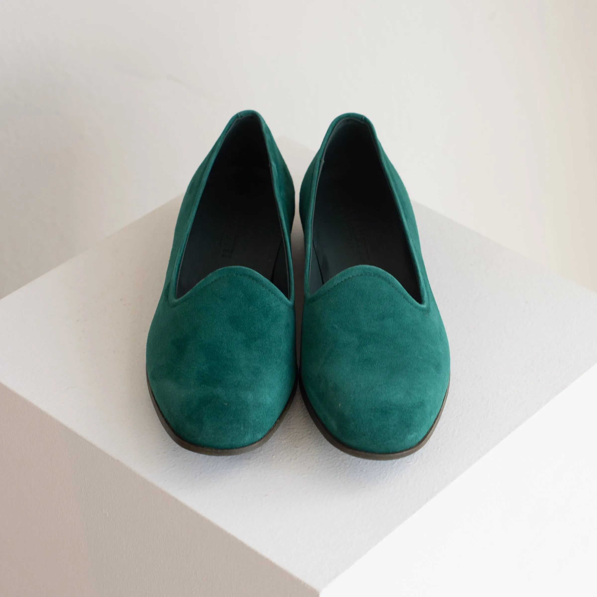 Pantanetti Suede Tuxedo Slippers (emerald) on sale!