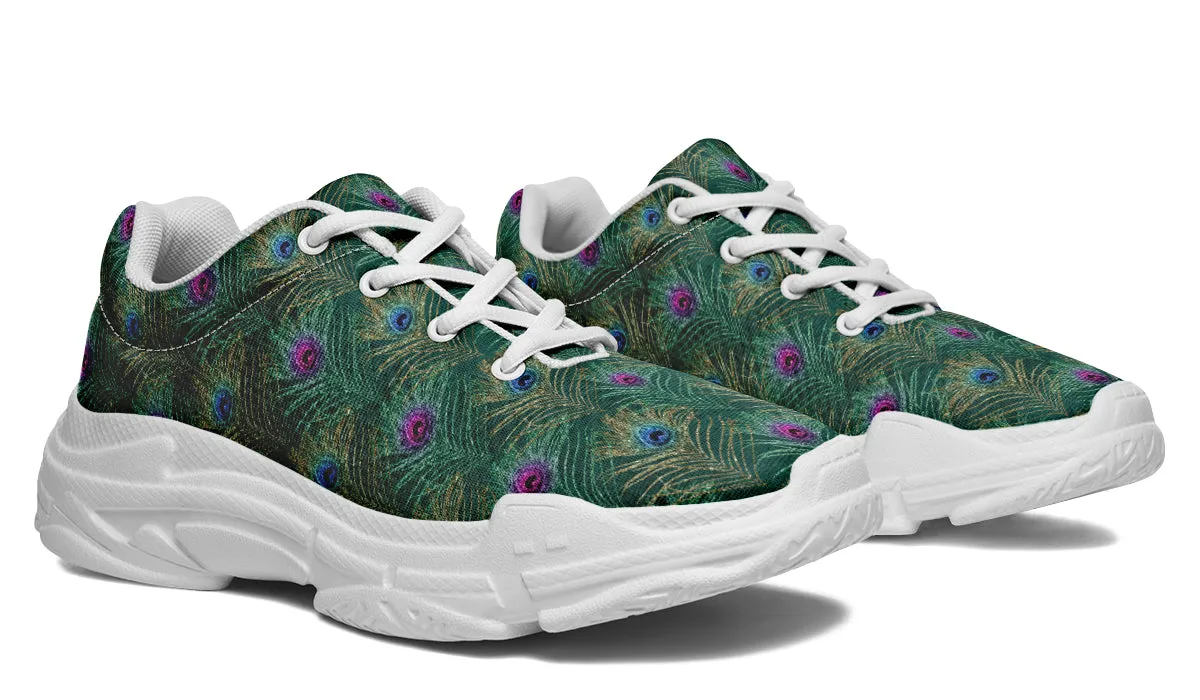 Peacock Feathers Chunky Sneakers