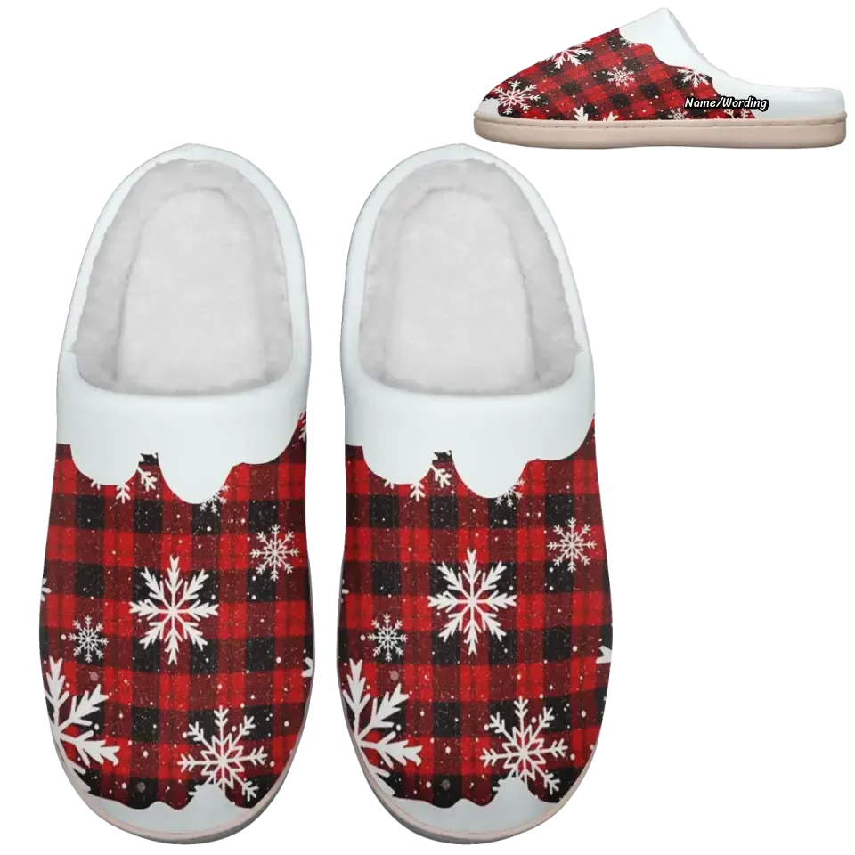 Personalized Christmas Design Indoor slippers, Custom Santa, Xmas Slippers, Cozy Slippers,kitty2020-23020183