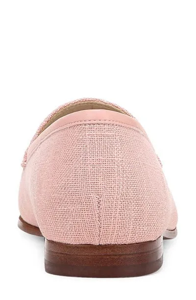Sam Edelman Loraine Coral Peach Woven Leather Classic Chain Detail Vamp Loafers