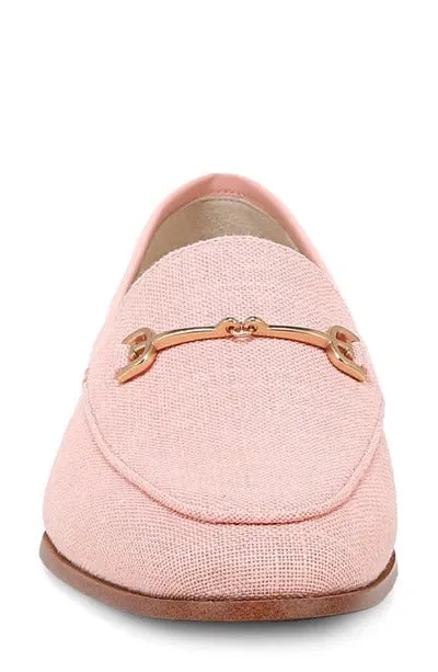 Sam Edelman Loraine Coral Peach Woven Leather Classic Chain Detail Vamp Loafers