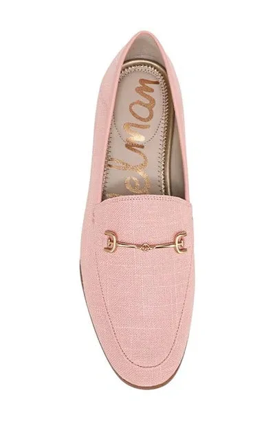 Sam Edelman Loraine Coral Peach Woven Leather Classic Chain Detail Vamp Loafers