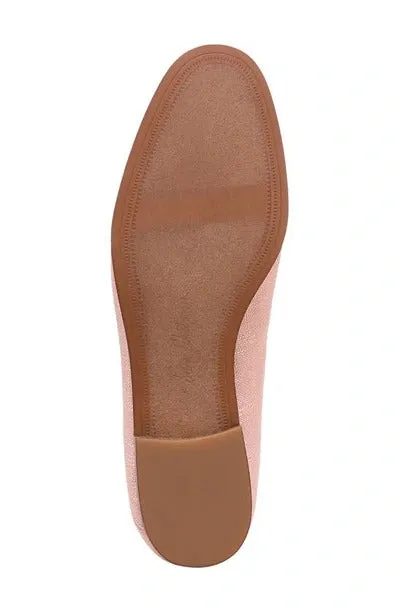Sam Edelman Loraine Coral Peach Woven Leather Classic Chain Detail Vamp Loafers