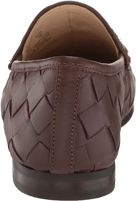 Sam Edelman Loraine Woven Dark Chocolate Leather Chain Detail Vamp Loafers