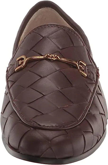 Sam Edelman Loraine Woven Dark Chocolate Leather Chain Detail Vamp Loafers
